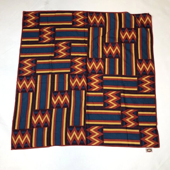 Vintage Banana Republic Kente Pattern Bandana Handkerchief Made in Japan 80s - Picture 8 of 8